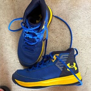 Under Armour High-Top Sneakers in Blue and Yellow